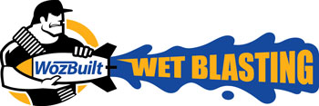 Wozbuilt Wet Blasting Logo Design